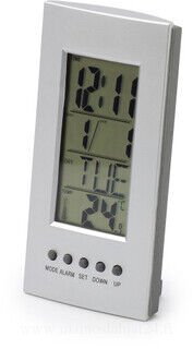 Desk clock with thermometer