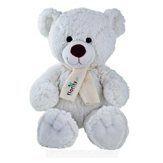 White bear in scarf suitable for printing